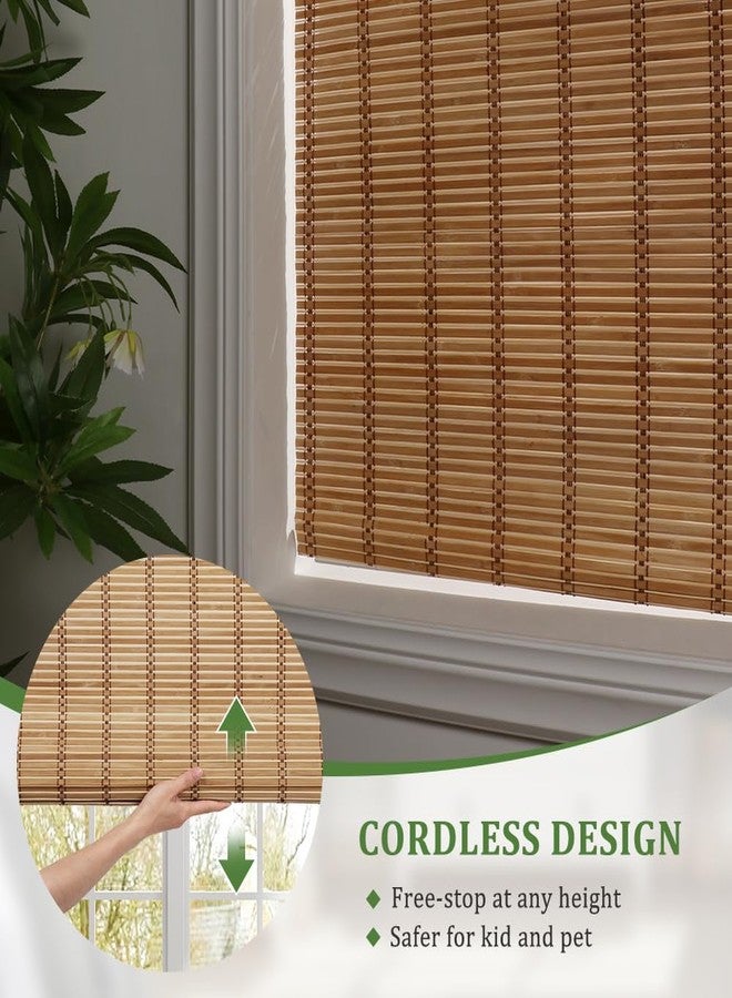 SEEYE Cordless Bamboo Blinds - Light Filtering Roller Shades, Natural Roman Blind, Roll Up Blind for Windows, Easy to Install for Door, Patio, Bedroom, 30" W x 64" H - Image 5